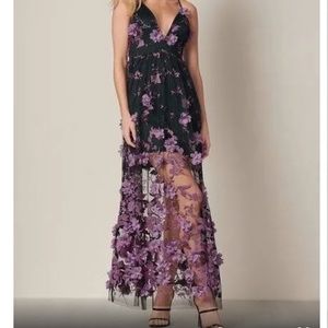 Venus blk purple floral dress - size 6